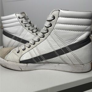 White & Gray Diesel High-Top Sneakers